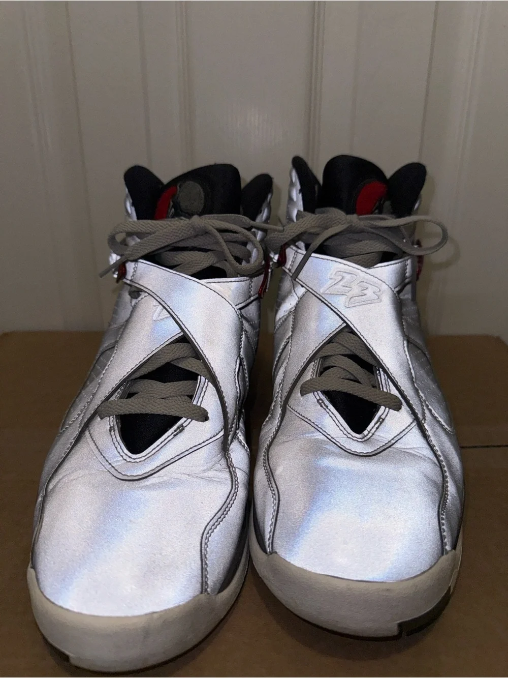 Jordan Kids Gray and Red High-Top Sneakers